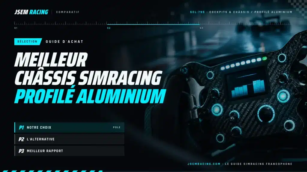 Visuel JSEM Racing : meilleur châssis simracing profilé aluminium, avec notre choix, l'alternative et meilleur rapport