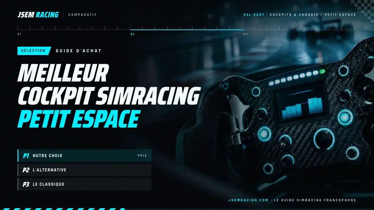 Visuel JSEM Racing : meilleur cockpit simracing petit espace, avec notre choix, l'alternative et le classique