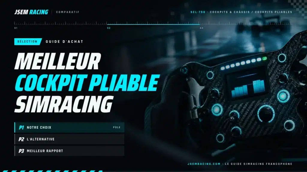 Visuel JSEM Racing : meilleur cockpit pliable simracing, avec notre choix, l'alternative et meilleur rapport
