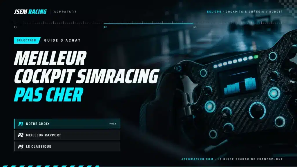 Visuel JSEM Racing : meilleur cockpit simracing pas cher, avec notre choix, meilleur rapport et le classique