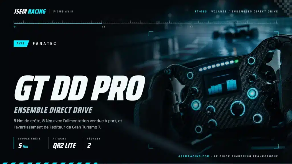 Visuel JSEM Racing : Fanatec GT DD Pro avis, ensemble direct drive