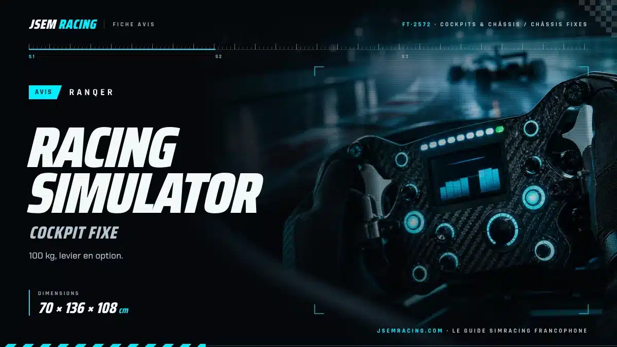 Visuel JSEM Racing : Ranqer Racing Simulator avis, cockpit fixe