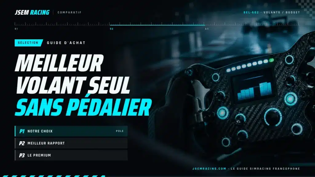 Visuel JSEM Racing : meilleur volant seul sans pédalier, avec notre choix, meilleur rapport et le premium